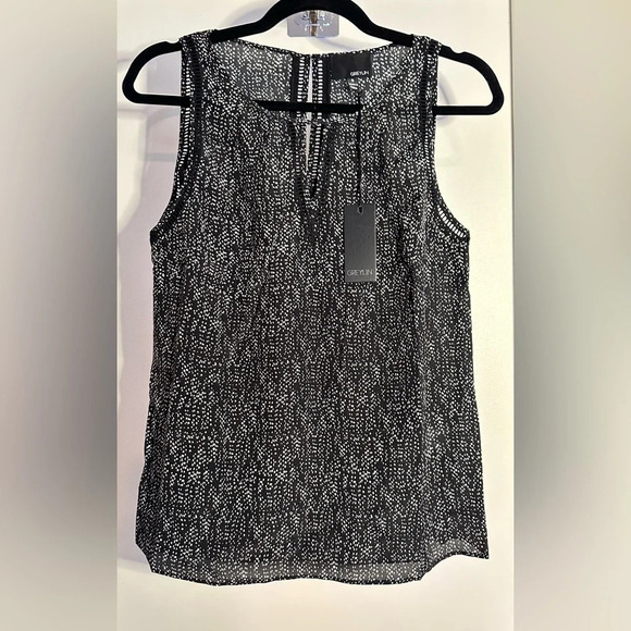 Greylin Tops - NWT Greylin Anthropologie Silk Sleeveless Top Black & White Small